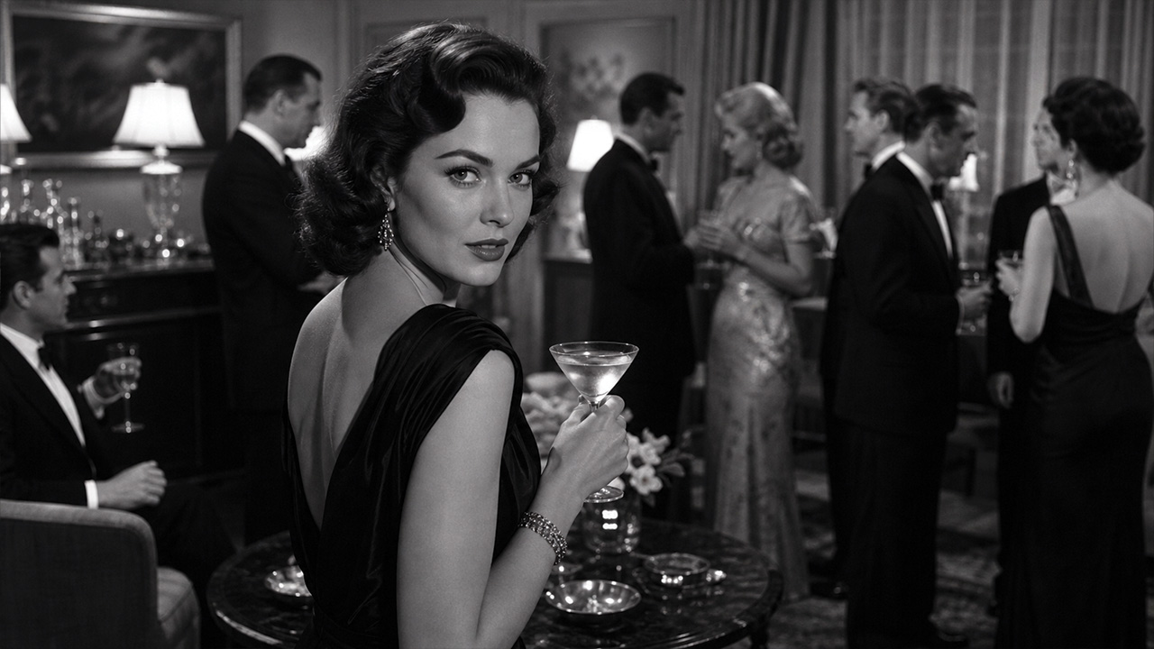 A woman holding a cocktail
