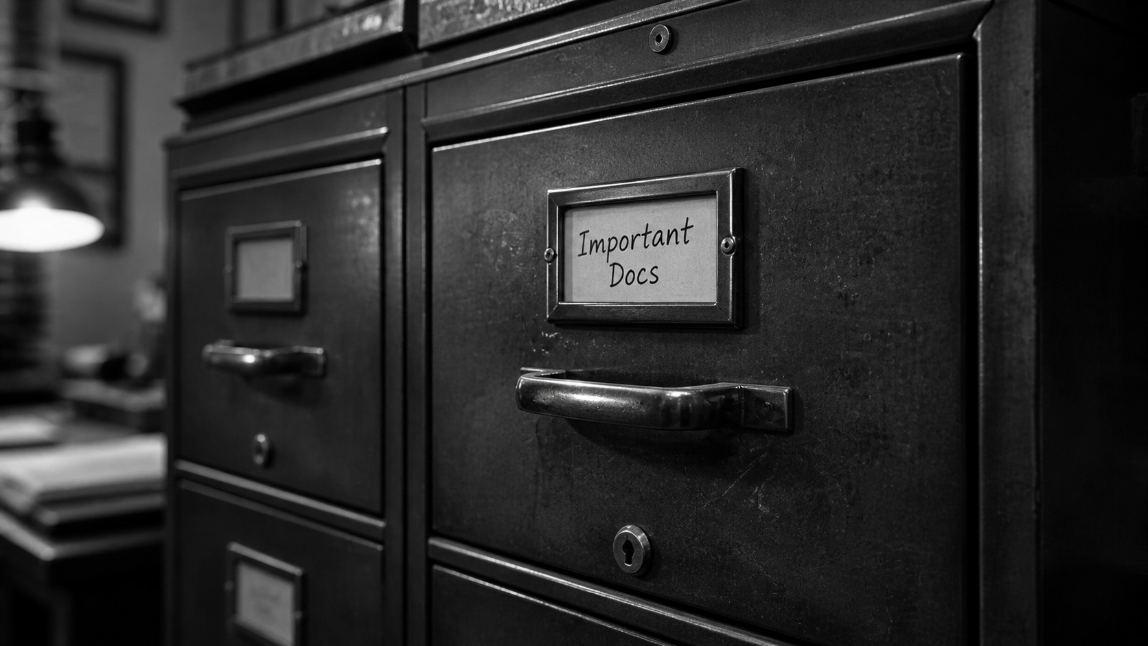a vintage filing cabinet